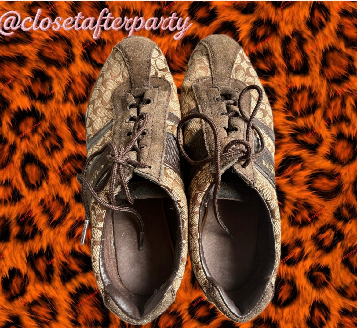 Y2K Vintage Brown Monogram Coach Remonna Sneakers