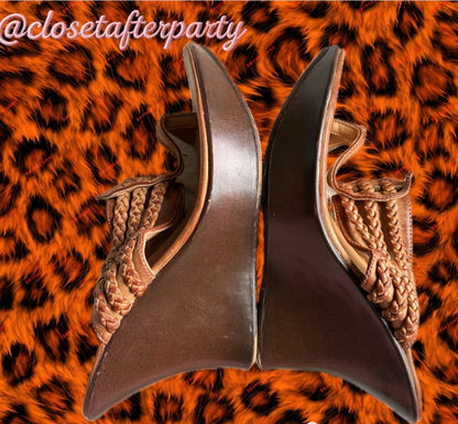 Y2K Mall Vintage Charlotte Russe Woven Wedges