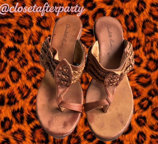 Y2K Mall Vintage Charlotte Russe Woven Wedges