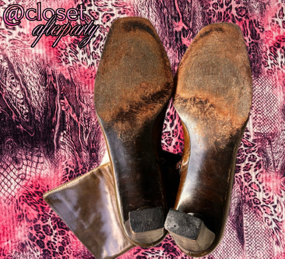 Vintage Flavia Ayres Two-tone Calf High Leather Boots.